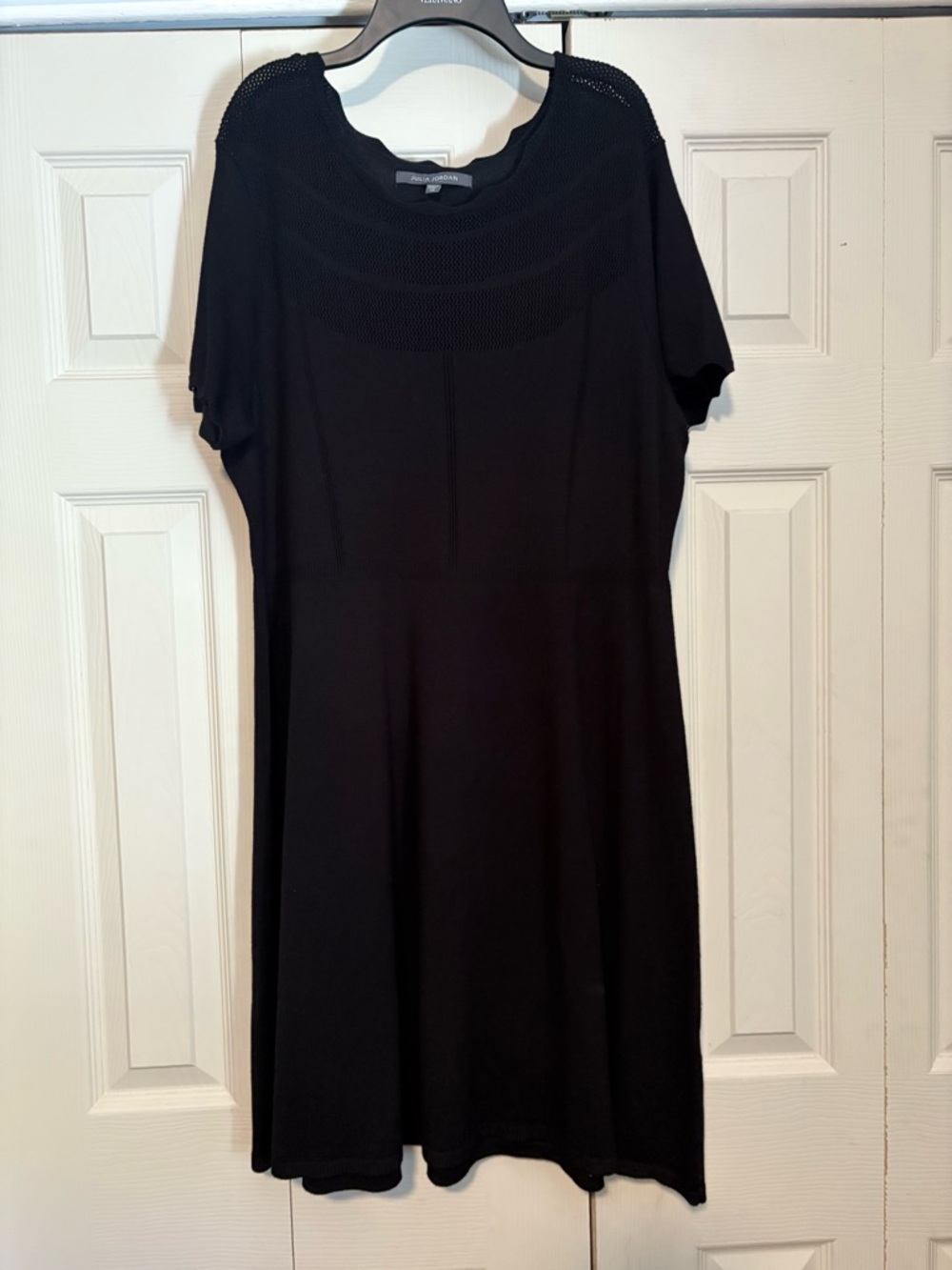Julia Jordan black fit-and-flare sweater dress sz 14